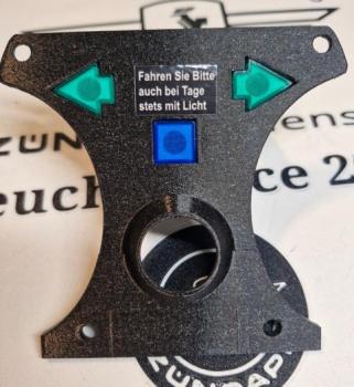 Zündapp Cockpit Platte mit nur 3 Kontroll Leuchten ! ET : 529-16.138 aus PETG Struktur